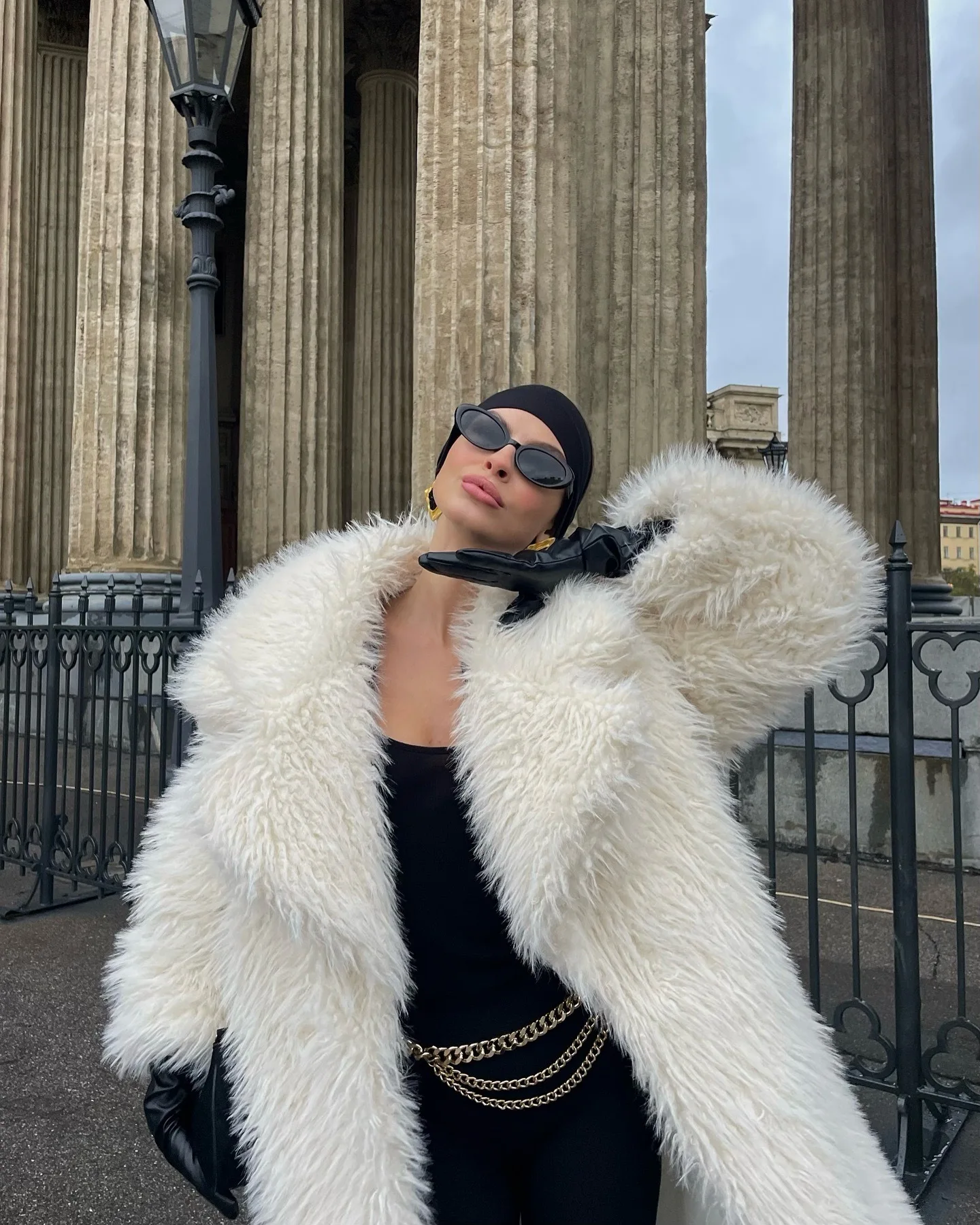 Cross-border Long Imitation Fur Coat 2025 New Over-the-Knee White Thickened Temperament Coat Toka Environmentally Friendly Fur