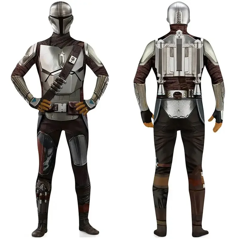 بدلة SW The Mandalorian بدلة ثلاثية الأبعاد مع غطاء رأس أزياء تنكرية للهالوين ملابس أداء للأطفال البالغين