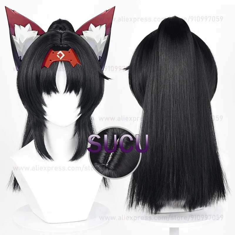 Nekomiya Mana Cosplay Wig Game Zenless Zone Zero 45cm Long Ponytail Women Hair Anime Heat Resistant Synthetic Wigs