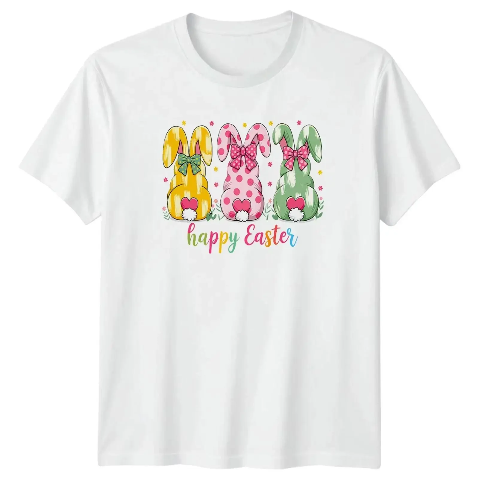 Frohe Ostern Hasen Urlaub Herren T Shirt Damen Grafik Top vintage Washed Slightly Comfortable Breathable Top For Everyday Wear