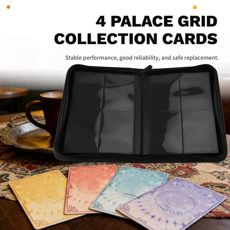 Zippered Card Binder,4 Pocket For Sports Cards, Collectible Trading Card Collection Album