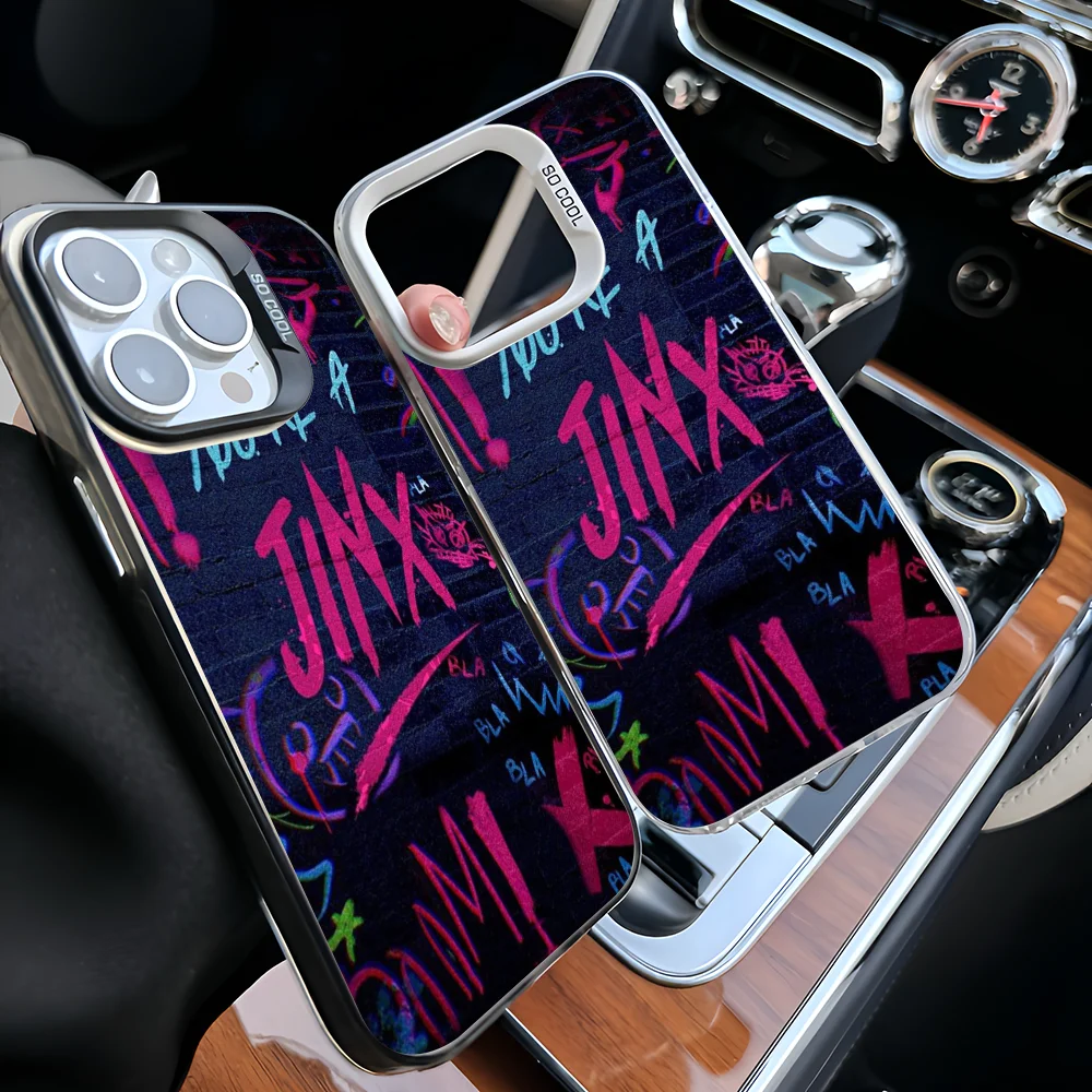 Epc Jinx Arcane LOL Phone Case IMD Phone Case For IPhone 16 15 14 13 12 11 Pro Max Plus Color Silver Cover