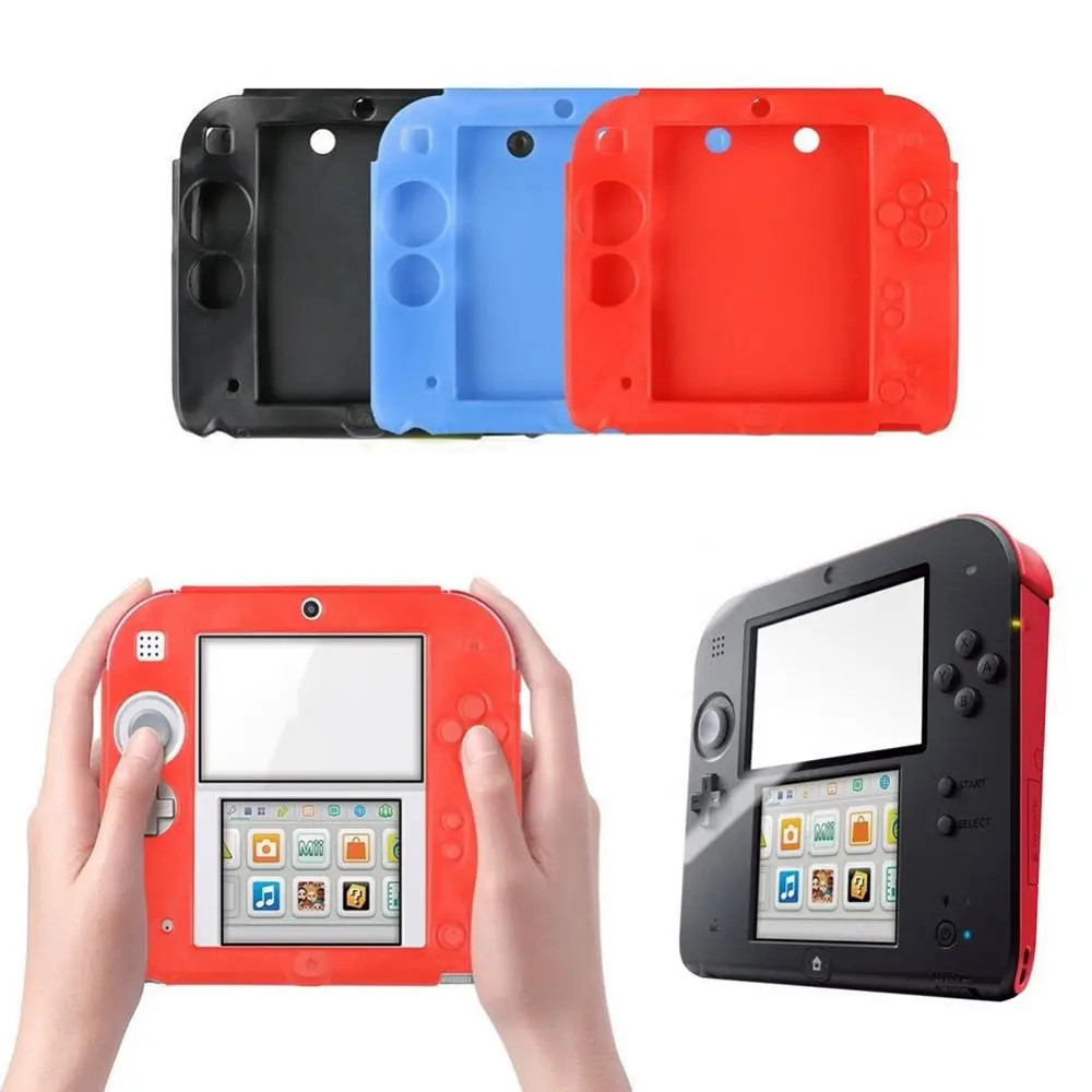 Soft Silicone Rubber Gel Skin Case Cover transparence and thin Skin Protective Case for 2DS