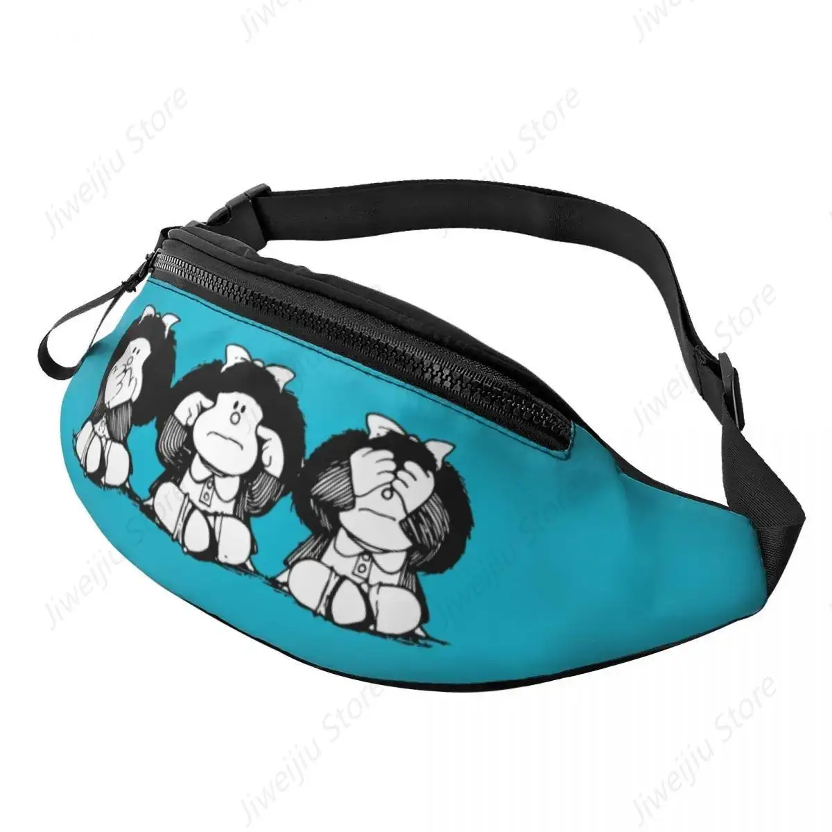 Cool Humor Mafalda Fanny Pack for Travel Hiking Men Women Quino Cartoon Manga Crossbody Waist Bag Phone Money Pouch