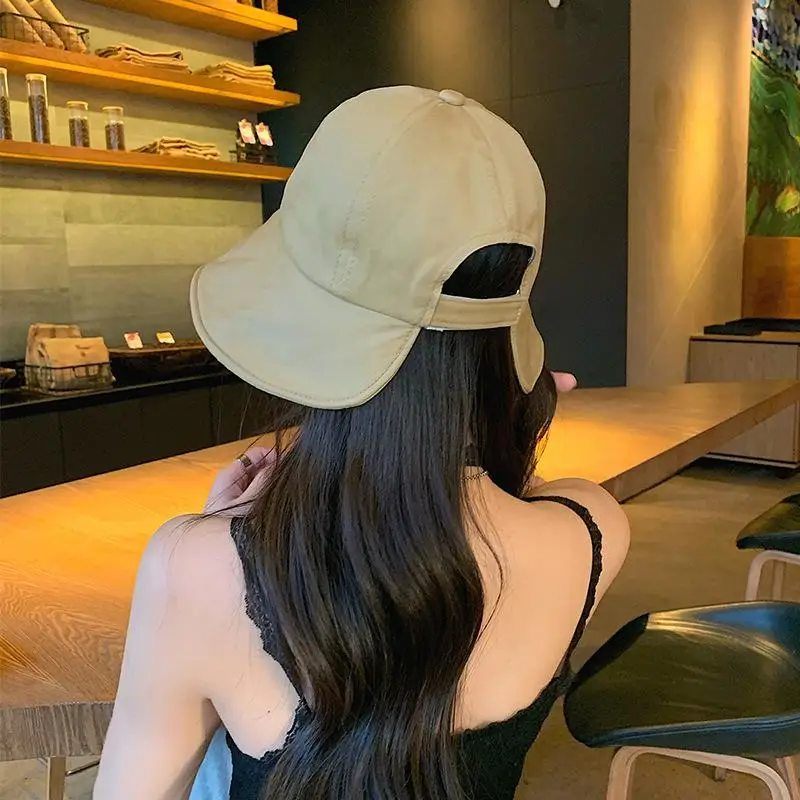 Women Foldable Wide Brim Sunhat Summer UV Protection Outdoor Beach Bucket Hat Face Cover Breathable Cycling Cap