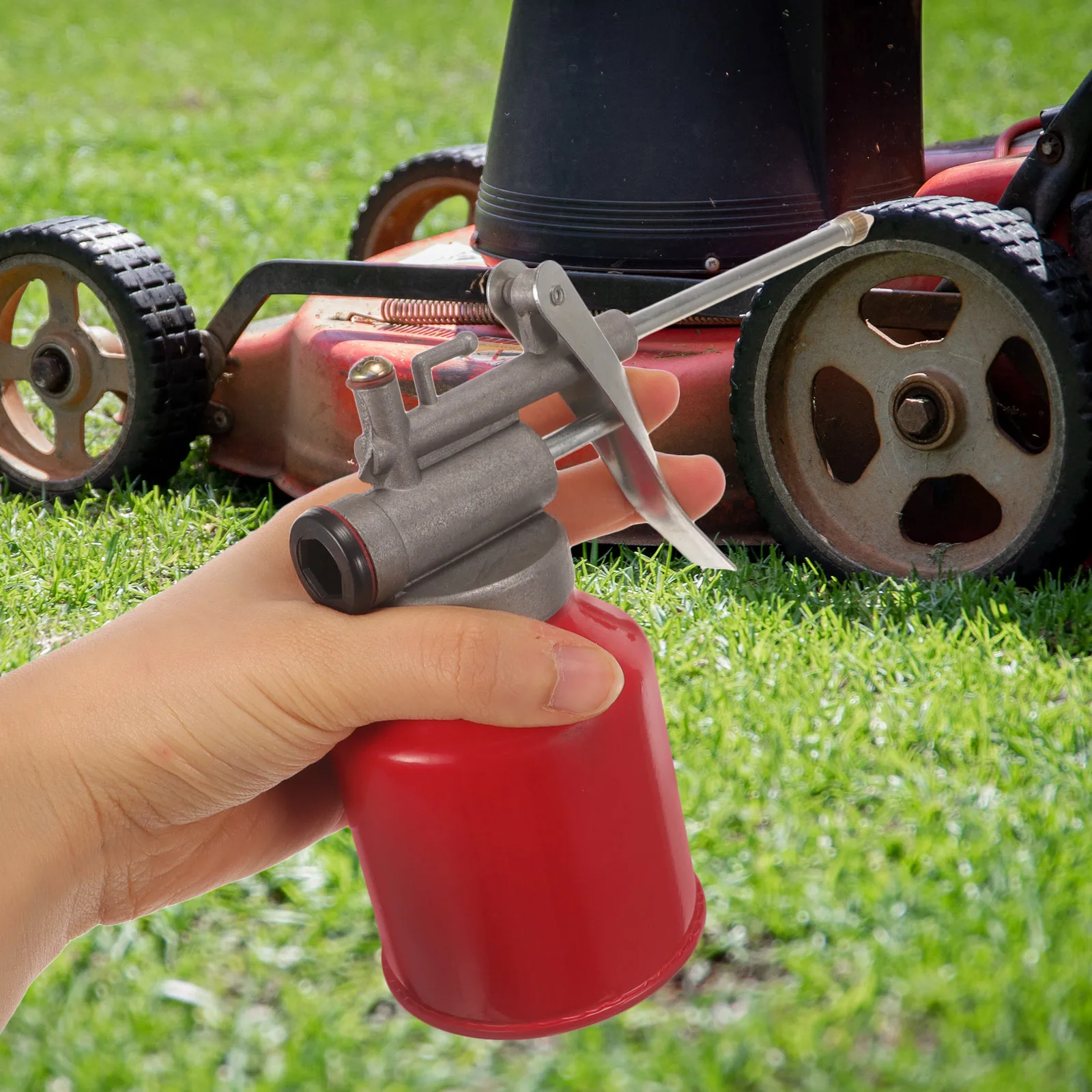 

Manual Oil Gun Engine Oil Dispenser Bottle Long Spout For Car Motorcycle Ship Lubrication Metal Oiler Can Vehicle Pump