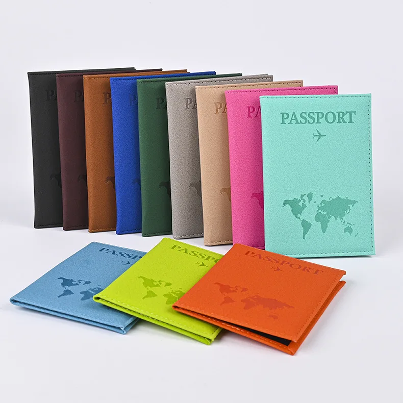 Matte Map PU Passport Cover Passport Protective Cover Passport Shell Certificate Cover