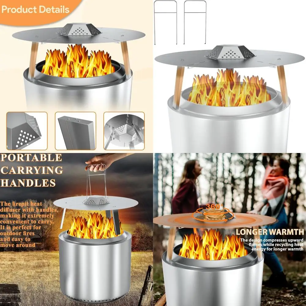 

Портативный 27-дюймовый обогреватель из нержавеющей стали с ручками для переноски