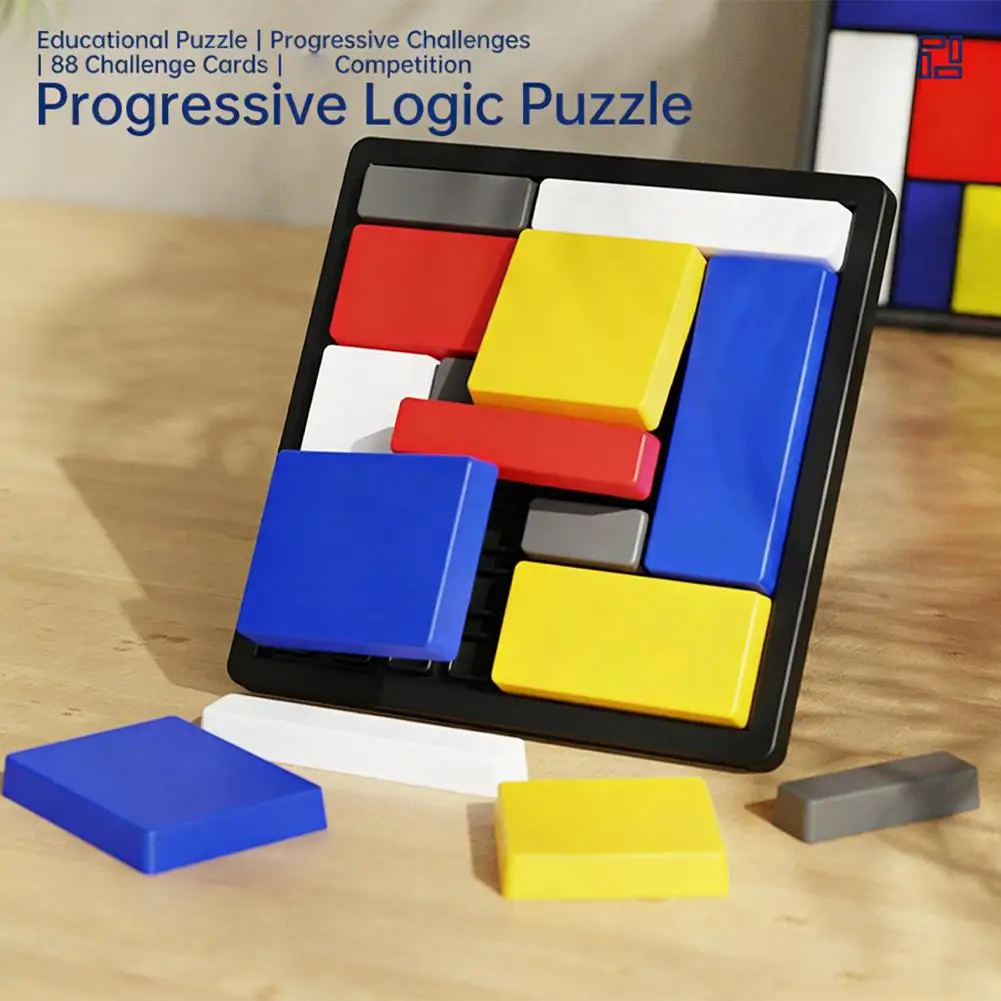 Challenges Logic Puzzle Game Educational Brain Teaser Toy with 4 Progressive Difficulty Levels  Rotating Card Thinking Training