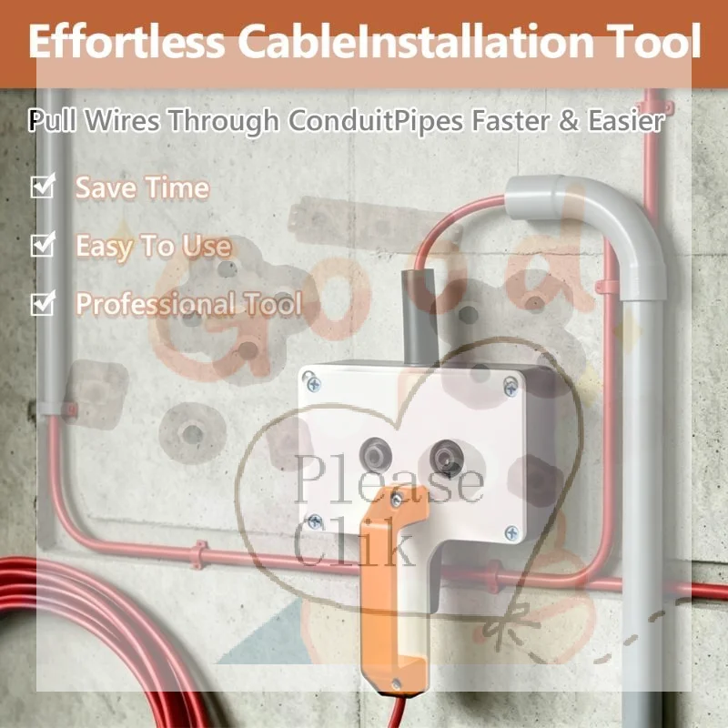 Wire Puller Heavy-Duty Handheld Wiring Tools 8mm Wire Tugger For Electrician For Pipe Narrow Spaces Wall Underground Data Cente