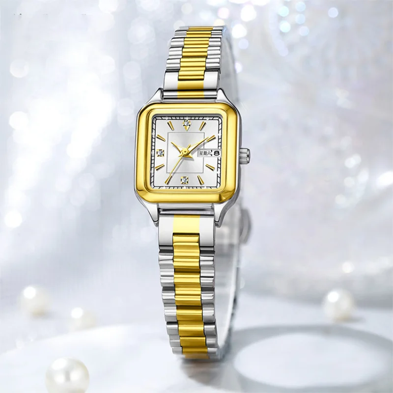 

Wholesale Womens Watches Lady Latest Ladies Thin Square Elegant Rose Gold Waterproof Stainless Steel Quartz Watch for Women