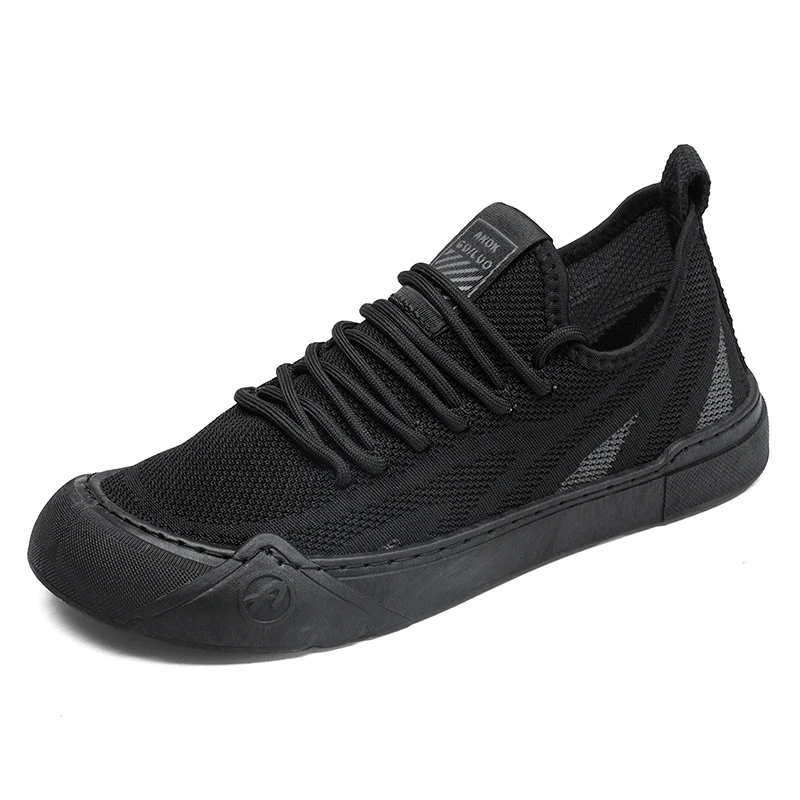 Zapatillas de deporte transpirables para hombre, zapatos informales a la moda, color negro, Tenis ligeros, talla 39-44, Verano