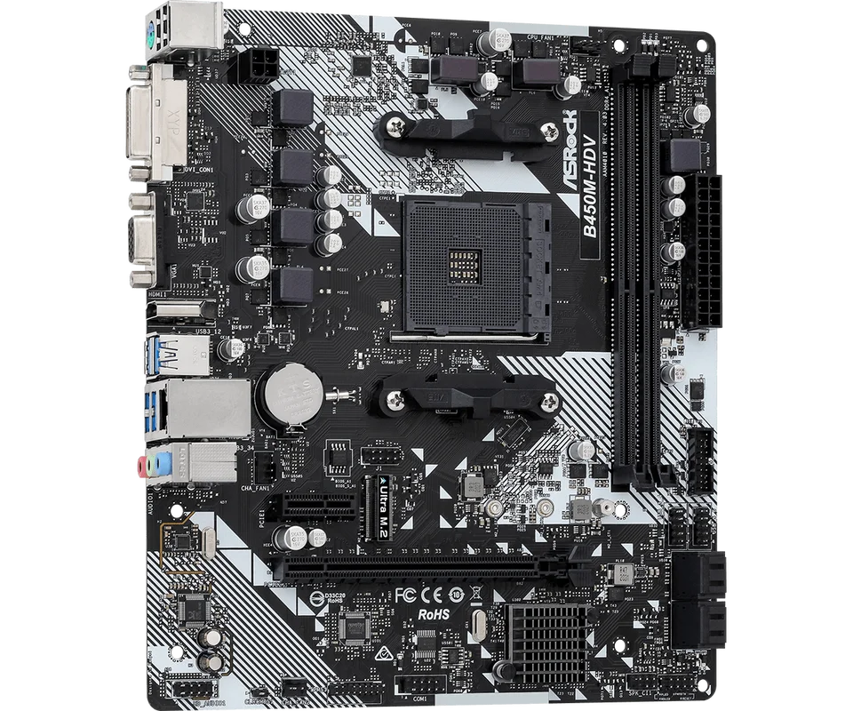 ASROCK B450M-HDV R4.0 マザーボード B450 AM4対応 CPU Ryzen 7