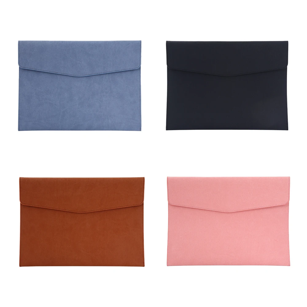 A4 Leather File Folder Data Package Document Bag Waterproof Paper Organizer Storage Bag School Office Stationery