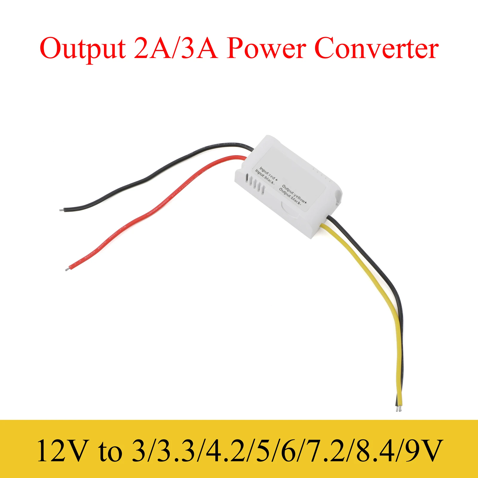 DC Power Converter 12V to 3V/3.3V/4.2V/5V/6V/7.2V/8.4V/9V Buck Regulator 2A 3A Step-Down Voltage Automotive Power Supply Moudle