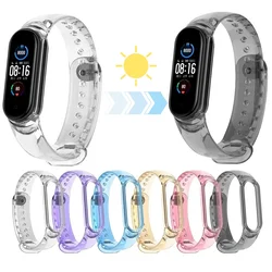 Strap Replacement For Miband 7 6 5 4 3 Transparent Change Color Sport Strap For Xiaomi Mi Band 5 Bracelet Wristband Accessories