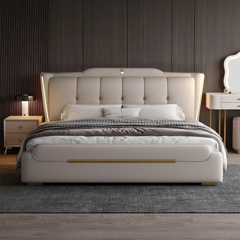 Italian high-end bed double 1.8x2 meters simple master bedroom bed 1.5 household light luxury beliche de solteiro Home furniture