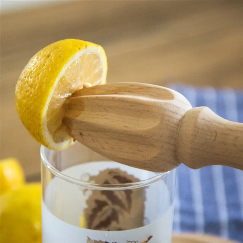 1Pcs ALTAIRIBN Good Grips Wooden Citrus Reamer Manual Handmade Lemon Juicer Solid Beech Wood Length 6.3 Inches