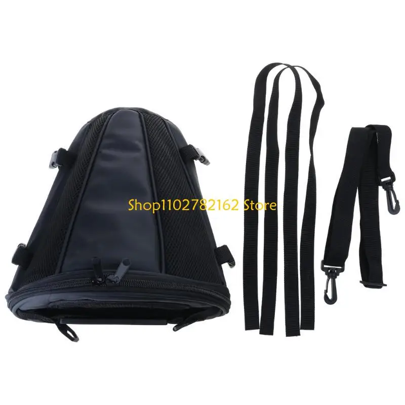 

547B Daily Commute Motorcycle Tail Pack Backpack Waterproof for Helmets Riding Gear Bag Expandable Enthusiasts Travel Ready