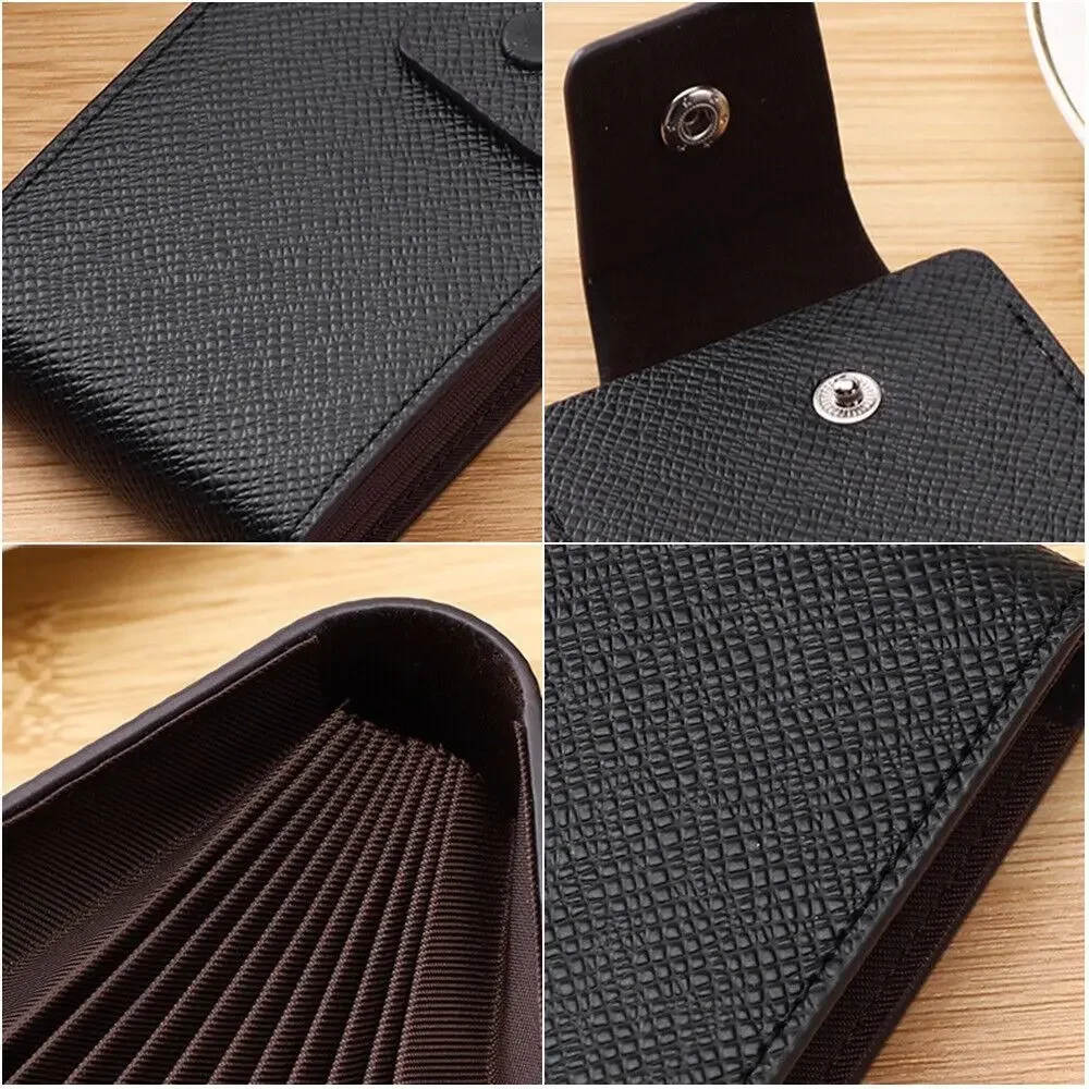 Mode Unisex Business Rfid Pu Lederen Portemonnee Creditcardhouder Naam Kaarten Case Pocket Organizer Geld Munttas Nieuw