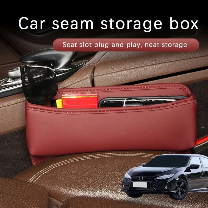 Car Seat Gap Slot Storage Box Bag Car Interior Storage Pocket Leather Car Accessories For Honda Civic 8th 9th 10th 11th