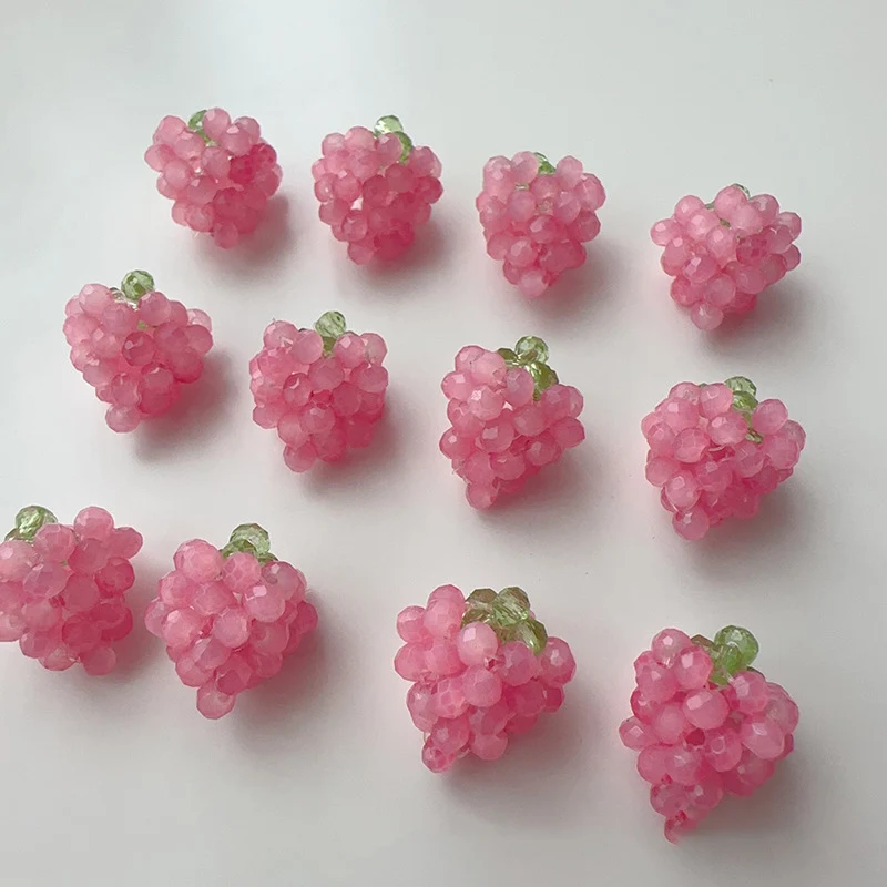 

1 шт., дешевые 1,5 см синтетические кристаллы, розовая клубника, пришивная нашивка для сумки для одежды, украшения «сделай сам», аксессуары без клея