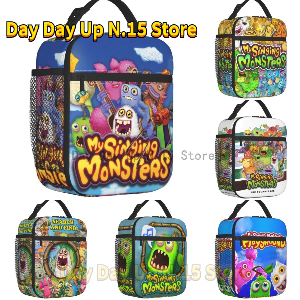 

My Singing Monsters Characters Insulated Lunch Bag Leakproof Cartoon Anime Game Cooler Thermal Lunch Tote Kids School Children