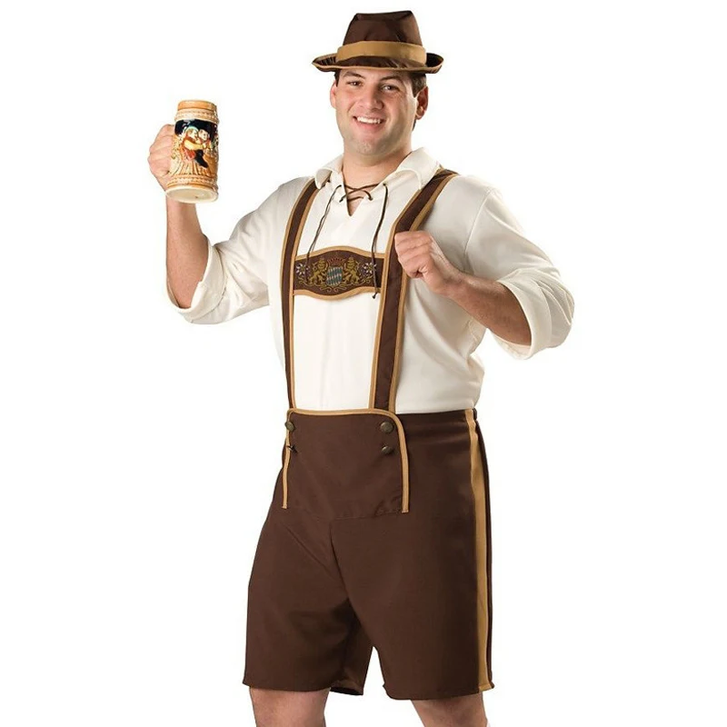 Disfraz de Oktoberfest Bavaria alemán para hombre, traje de fiesta de Carnaval de cerveza Lederhosen, vestido de lujo