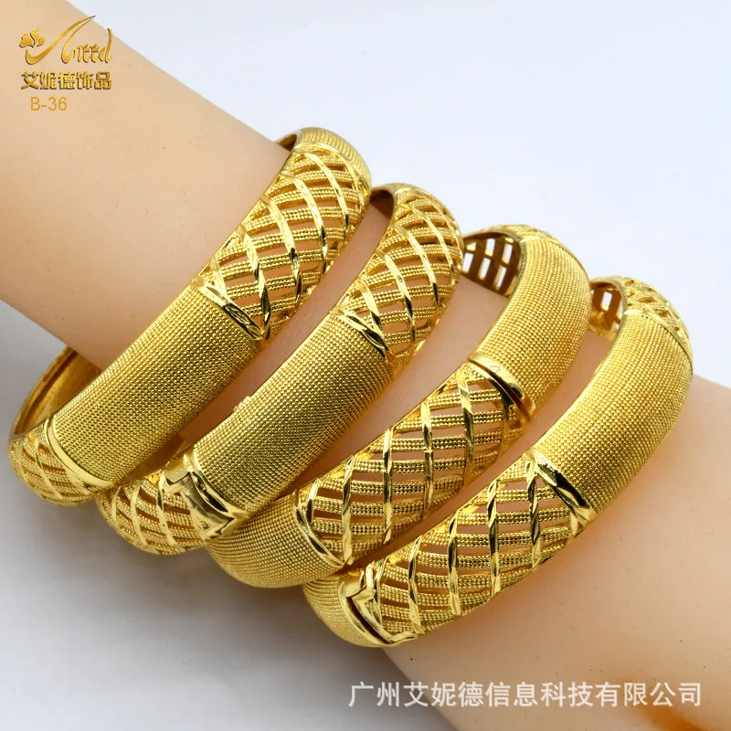 Anid cross-border Dubai bride 24K gold-plated bracelet India Middle East women's hot-selling sand gold bracelet spot batch