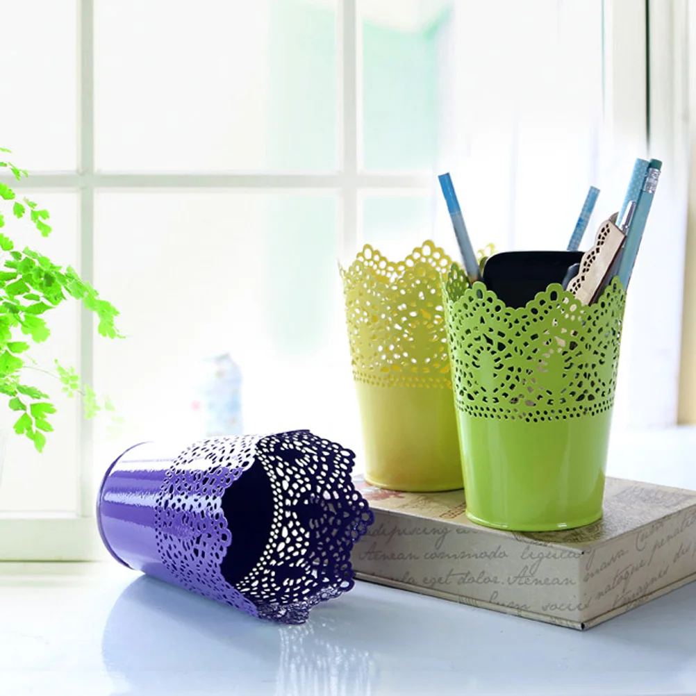 

Iron Vase Home Decoration Bucket Pencil Holder Trash Can Stackable Flower Pot Office Garden Anti Rust Wear Resistant Hollow