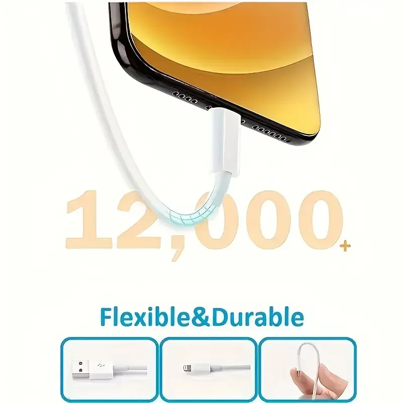 1 قطعة 3 قطعة MFi معتمد Carplay كابل شاحن سيارة الحبل USB A إلى البرق كابل شحن سريع آيفون 14 13 12 11 برو ماكس XR