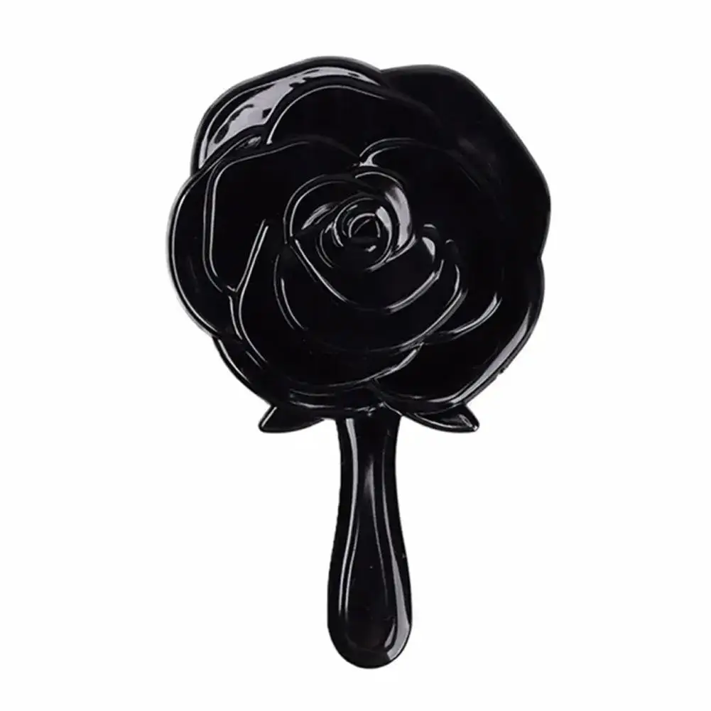 Retro Rose Flower Shape Maquiagem Compact Hand Mirror, espelho cosmético, 3D Stereo, X2o8