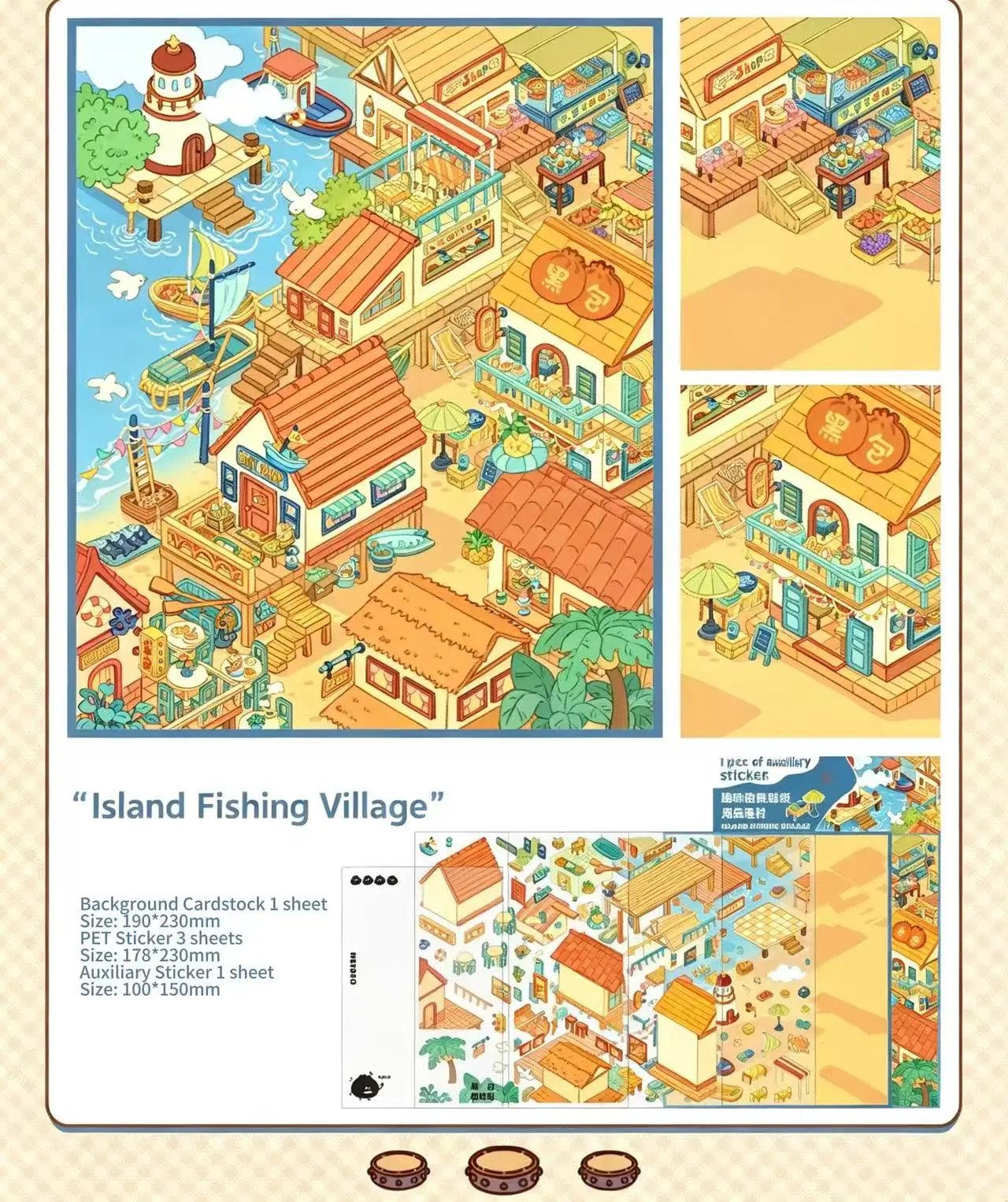HEYBAO Anniversary Mini Scene Book | Japanese Retro Comic Stickers & Cards, for Journal & Scrapbook Decor