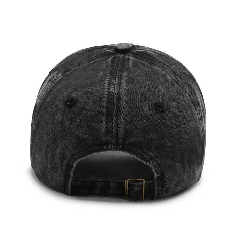 Gorra de béisbol lavada de algodón para hombre y mujer, gorro deportivo con bordado de letras negras, sombrilla informal para deportes al aire libre, Unisex