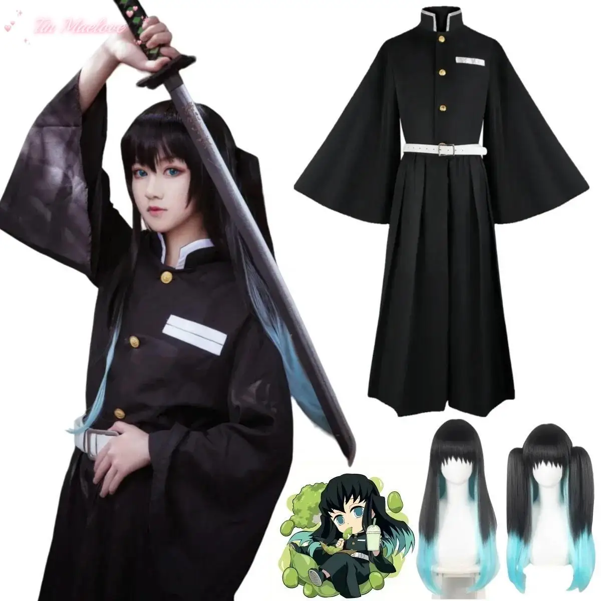 

Tokitou Muichirou Cosplay Costume Anime Comic Party Clothes Wig Halloween Costumes Uniform for Adult Child Kids Women Man