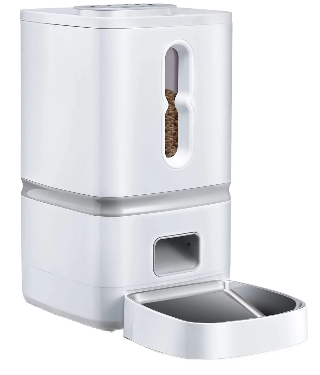 

Автоматическая кормушка для кошек из нержавеющей стали, 7 л, экологически чистый дозатор сухих кормов с таймером, 4 умных раствора для кормления домашних животных