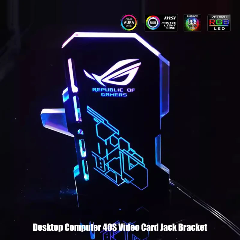 Fantasy GPU Bracket ARGB AURA SYNC Video Card Jack Bracket Vertical Installation For ASUS MSI AORUS Faith Black/White PC MOD