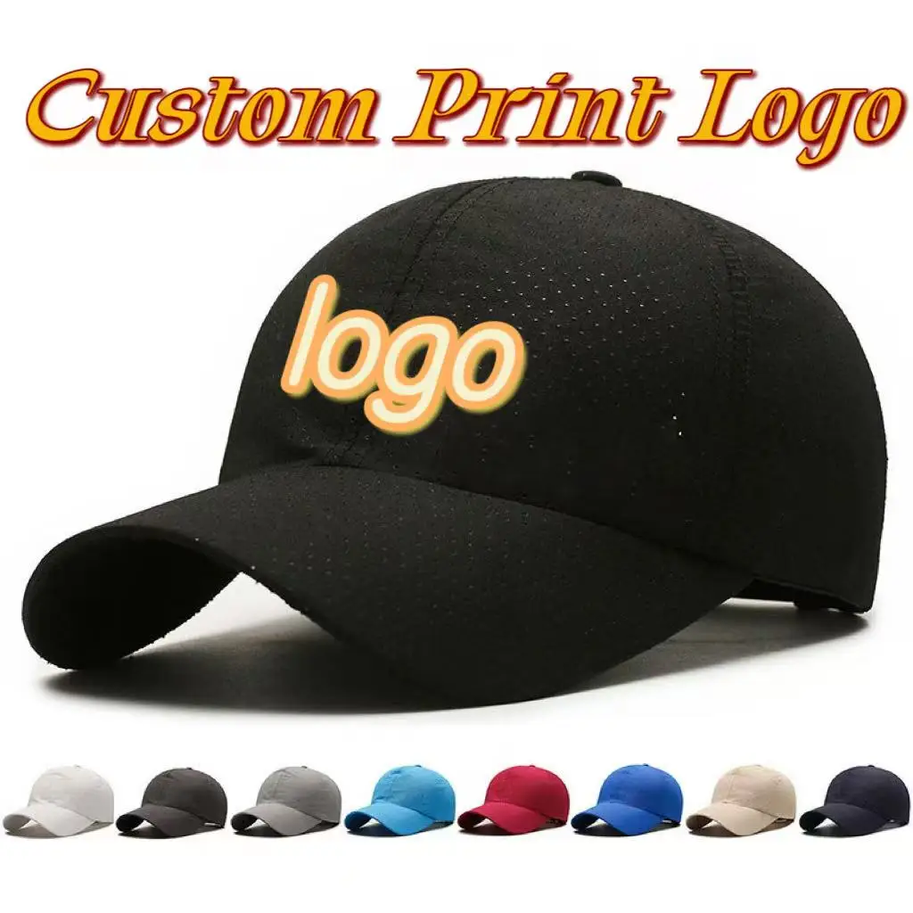 Customized Printed Logo Quick Drying Baseball Caps Men's And Women's Outdoor Casual Mesh Breathable Perforated Duck Tongue Hats