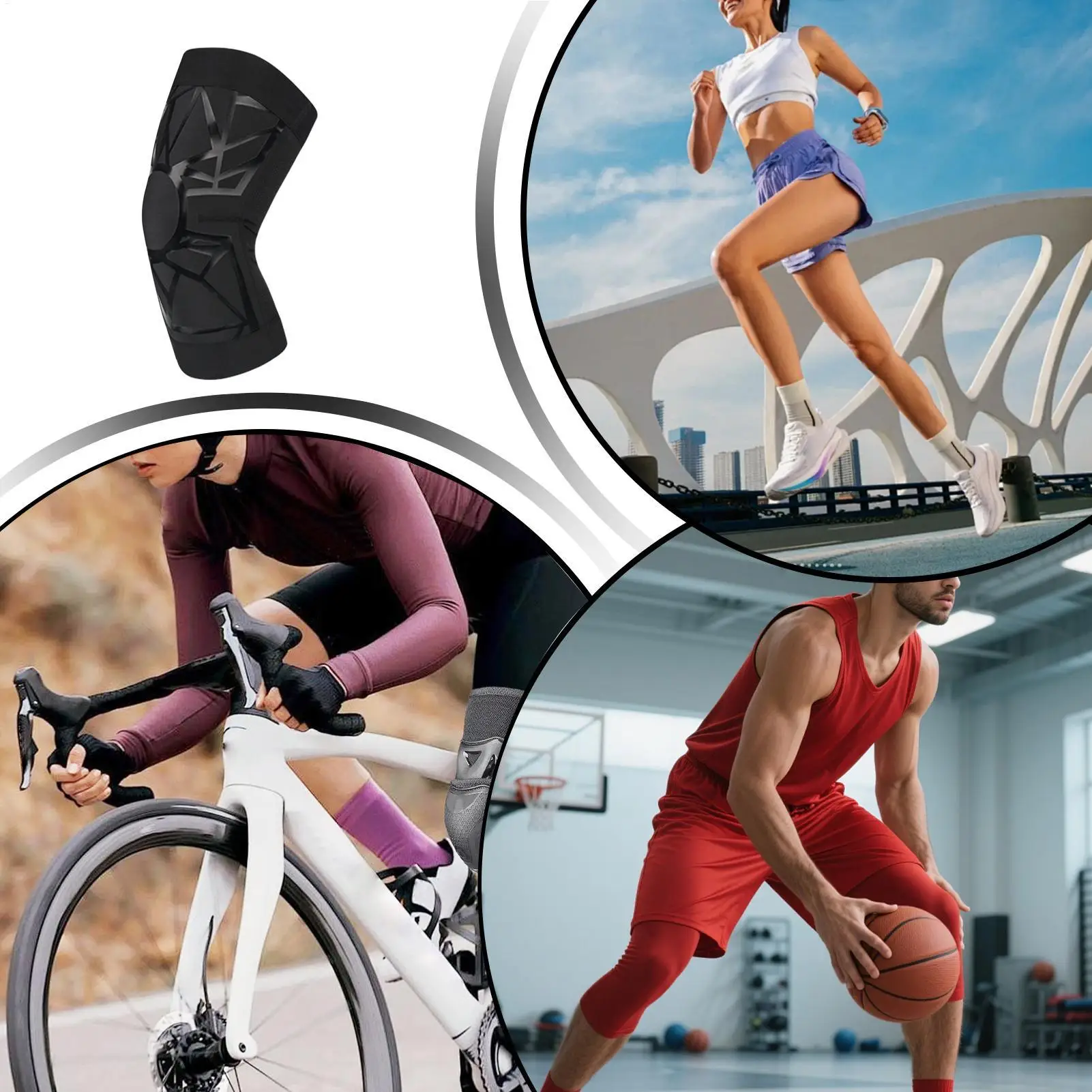 

Спортивный наколенник, тонкий влагоотводящий наколенник для взрослых, поддерживающий коленный бандаж для спорта, езды на велосипеде, альпинизма, баскетбола, скакалки