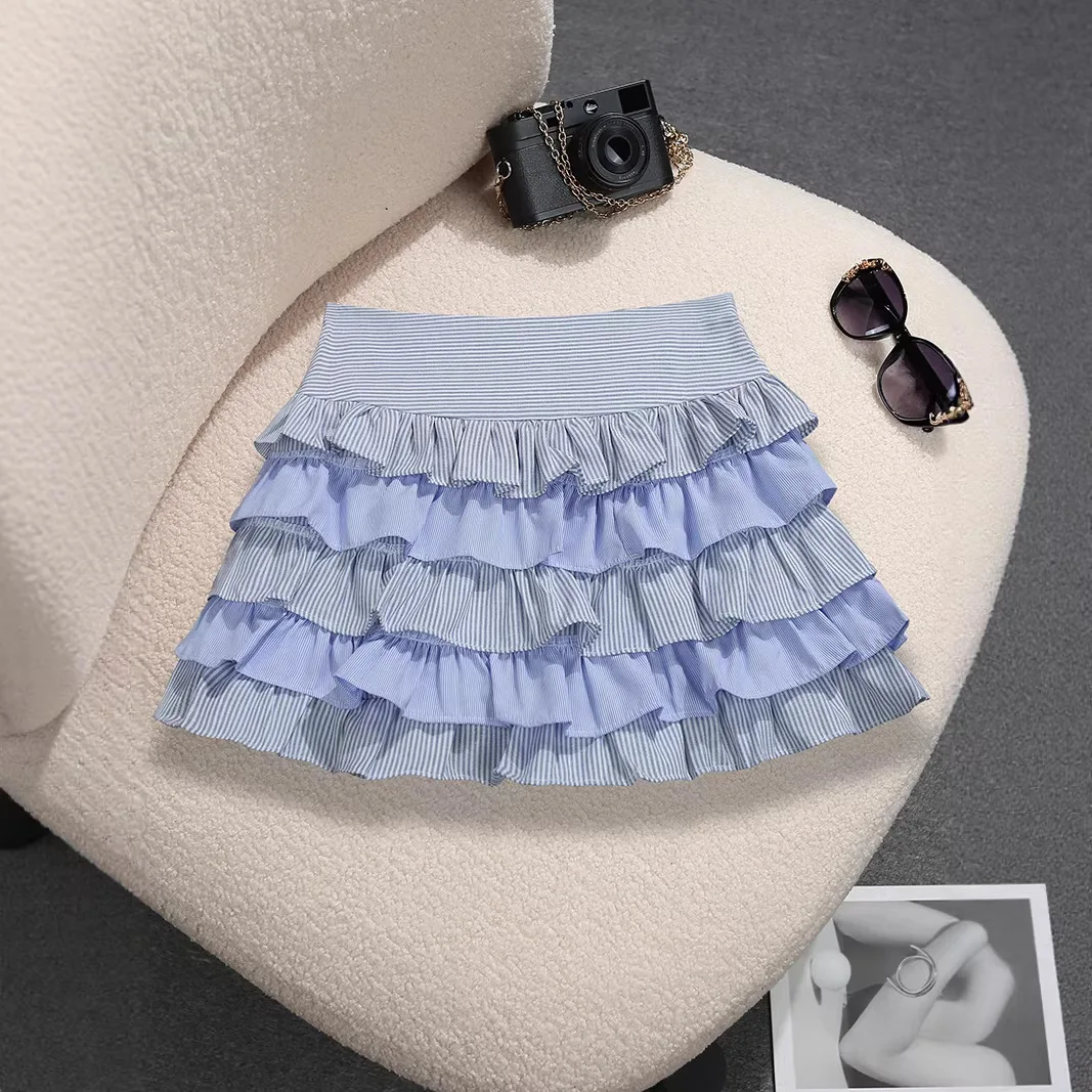 Ruffled Puffy Skirt for Women 2026 Sweet Anti-strip Cake Skirt