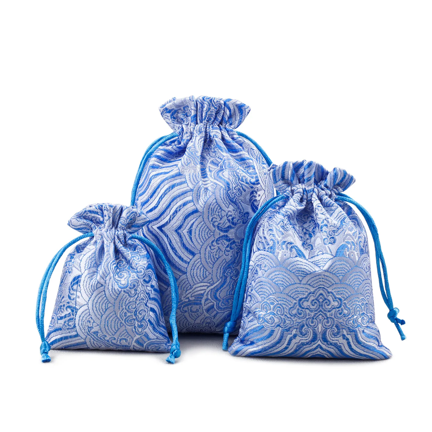 

Wave Pattern Bundle Pocket Brocade Drawstring Bag Handmade Brocade Bag Jewelry Bag For Jewelry Dried Fruit Stationery Items