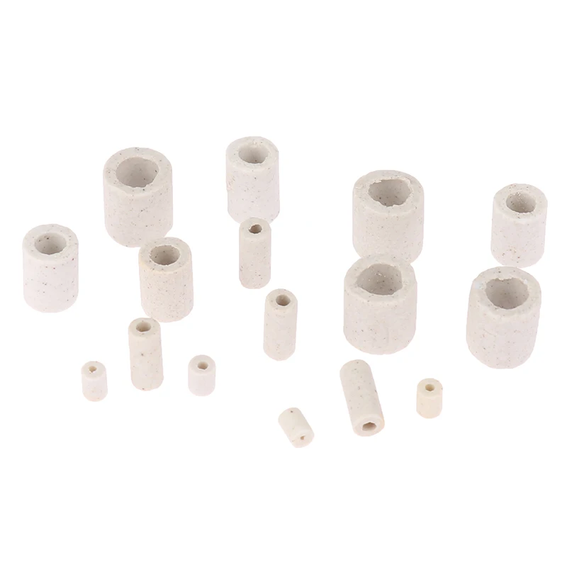 100Pcs Single Bore Ceramic Tube High Temperature Resistant Insulating Pipe Electronic Wire Bundle Porcelain Bushing