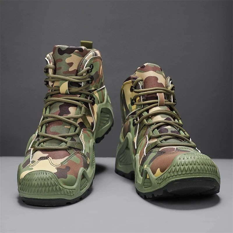 Neve térmica homens montanha caçador sapatos de caminhada verde do exército masculino caminhante escalada sapatos de montanha camuflagem adulto botas de caça