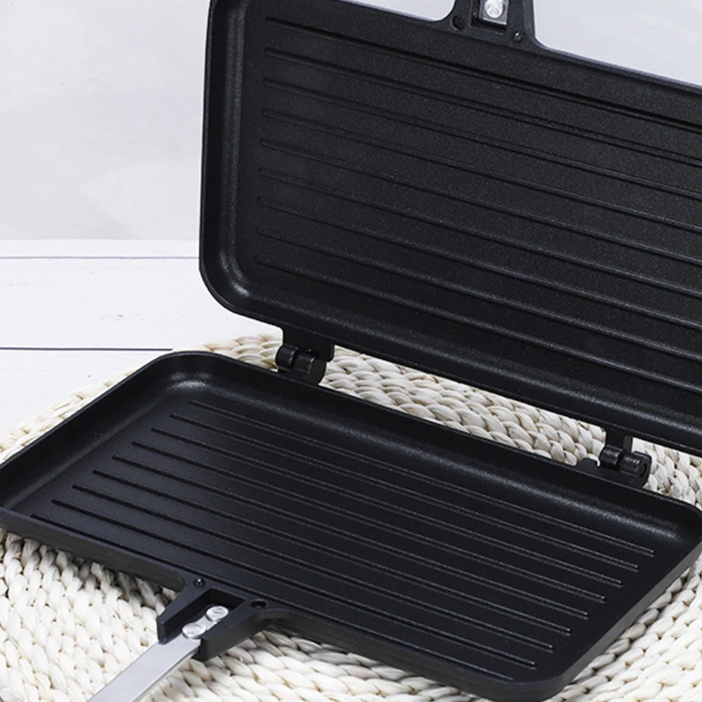 

Форма для гриля для блинов, антипригарная сковорода для тостов, хлеба, многофункциональная двухсторонняя портативная кухонная фурнитура из алюминиевого сплава