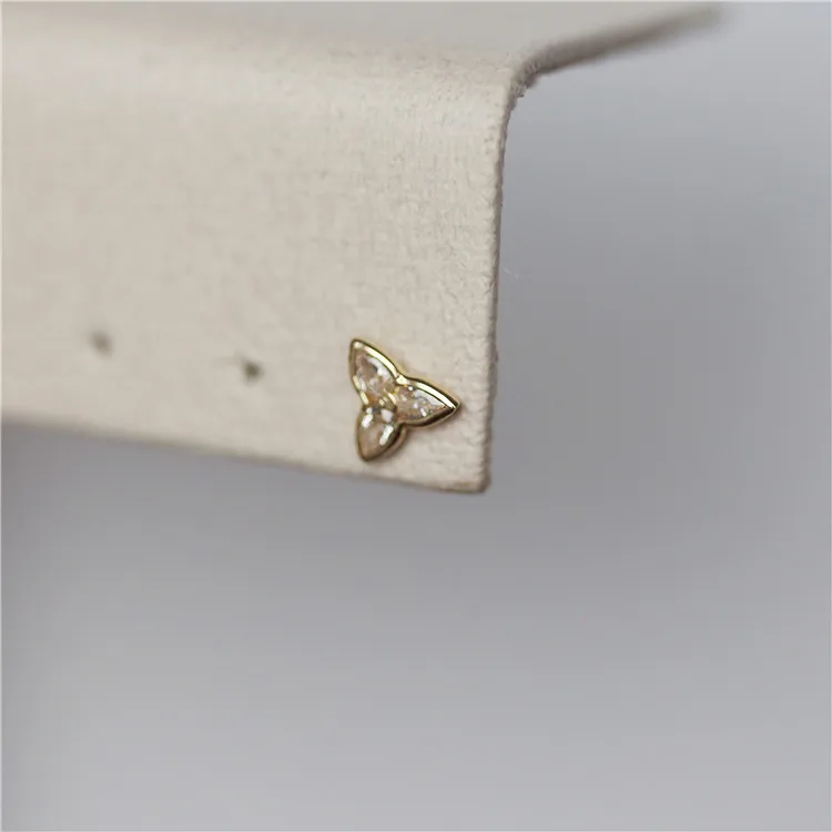 Screw Windmill Flower CZ Stud Earrings S925 Silver 14K Gold Plated Tiny Sparkling Hypoallergenic Fine Jewelry For Women Girls