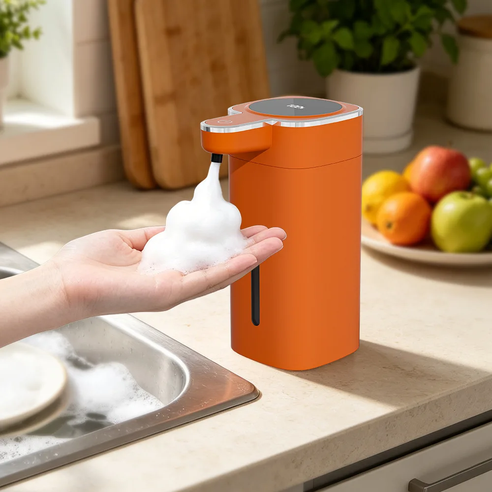 Rechargeable Automatic Foam Soap Dispenser Touch Free Sensor Liquid Pump with LED Display for Bathroom Kitchen Hand Washing view 2