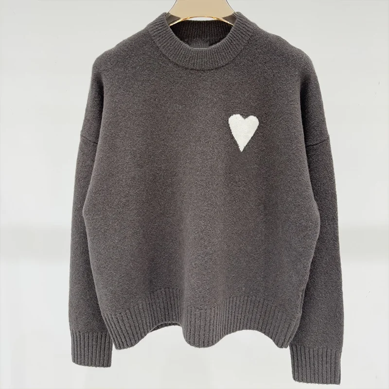 

Высококачественный вязаный женский пуловер с надписью в форме сердца, свитер с круглым вырезом, осенне-зимняя одежда 25100498