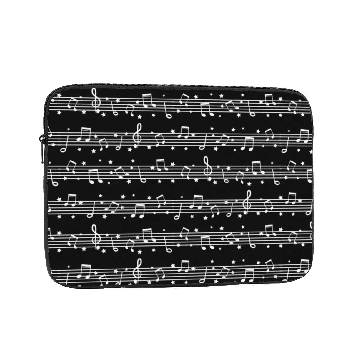 Music Notes White On Black Notebook Laptop Bag Case 10 12 13 15 17 Inch Notebook Sleeve Cover Bag Tablet Shockproof Case Bag