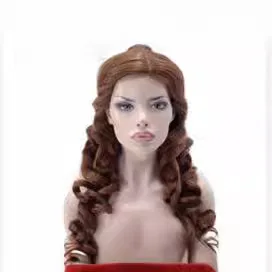 Synthetic Long Curly Mixed Brown Cosplay Wig Inspired By Beauty Princess Anime Style for Halloween Party Carnival Costume