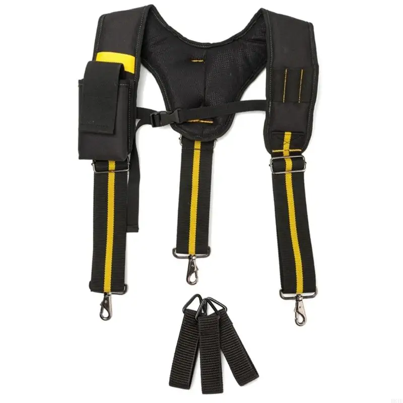 D84F Tool Belt Suspenders Padded Carpenter Electrician Work Suspender with Attachment for Men Women Electrician